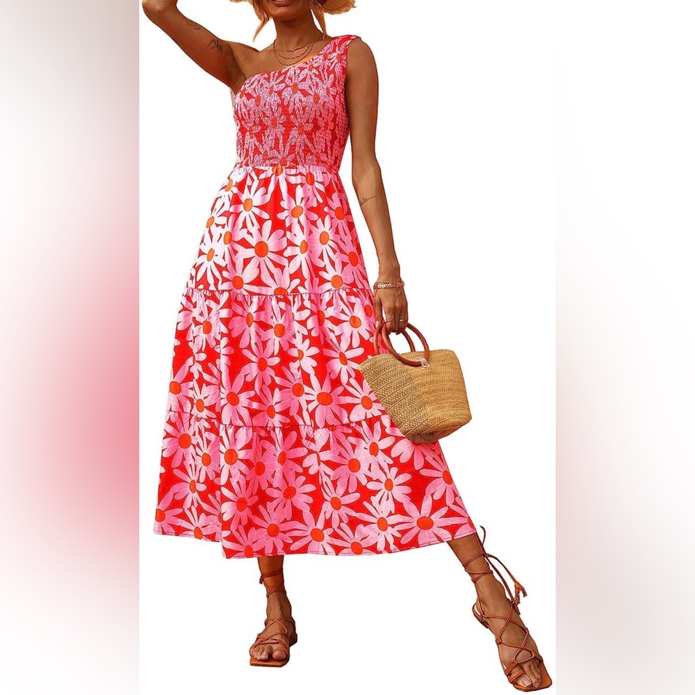 Floral One Shoulder Summer Dress